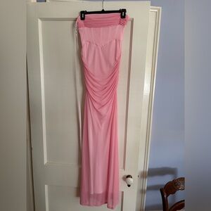 Lucy in the Sky Strapless Maxi Pink Dress